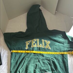 Levi's Green Oversized Hoodie with Yellow Accents